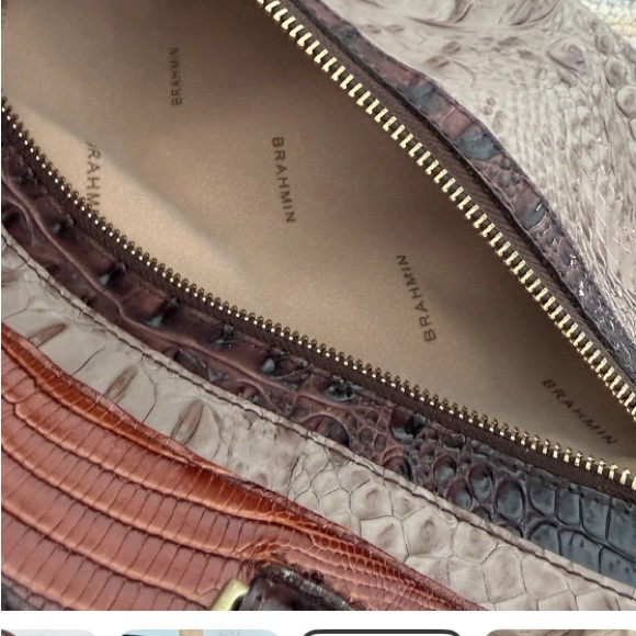 ☆ RARE ☆ OSPREY TRI-TEXTURE🌳ANNA BRAHMIN XL SATCHEL - Picture 6 of 15